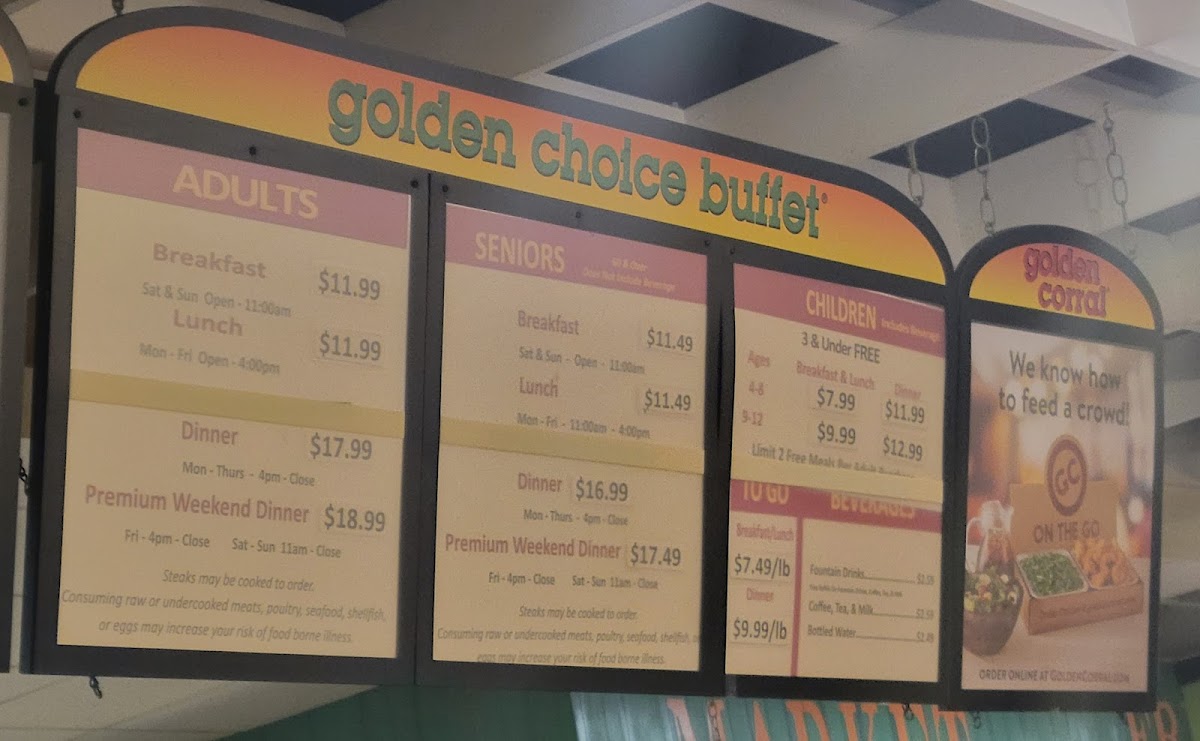 Menu - Golden Corral Buffet & Grill photo 1