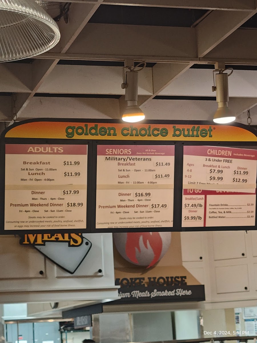 Menu - Golden Corral Buffet & Grill photo 4